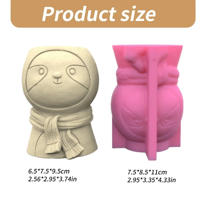 Animal Sloths Concrete Silicone Mold Succulent Flowerpot Clay Cement Plaster Molds Home Garden Flower Pots Mould Crafts Dropship