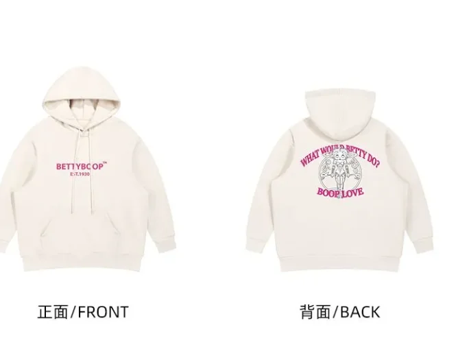 2026 هودي مينيسو بيتي بوب بطبعة كرتونية وأكمام طويلة للرجال والنساء