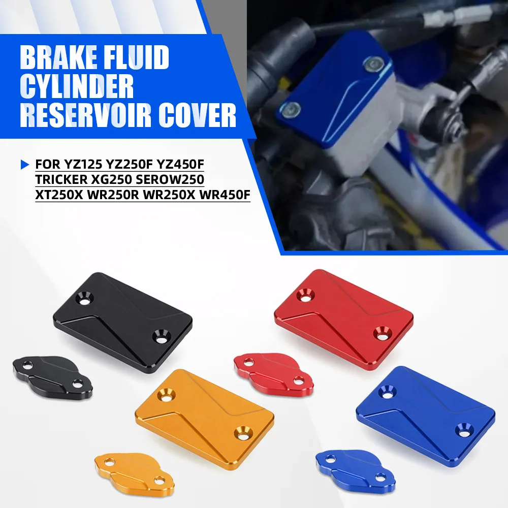 CNC Front Rear Brake Reservoir Fluid Cover For YAMAHA YZ125 YZ250F YZ450F Tricker XG250 SEROW250 XT250X WR250R WR250X WR450F
