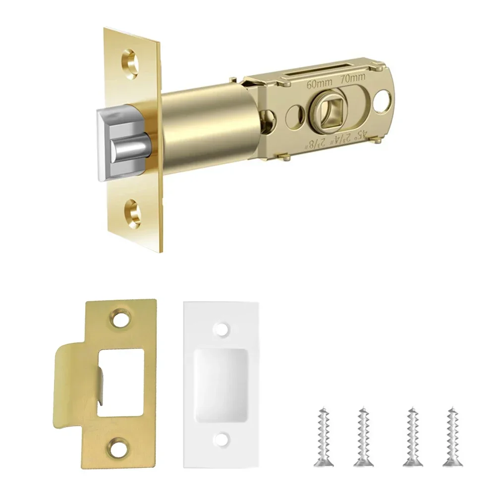 Bathroom Door Lock Body Washroom Single Tongue Lock Bolt Door Lock Core Hardware 45 Degrees 60-70 Adjustable Lock Body  ﻿