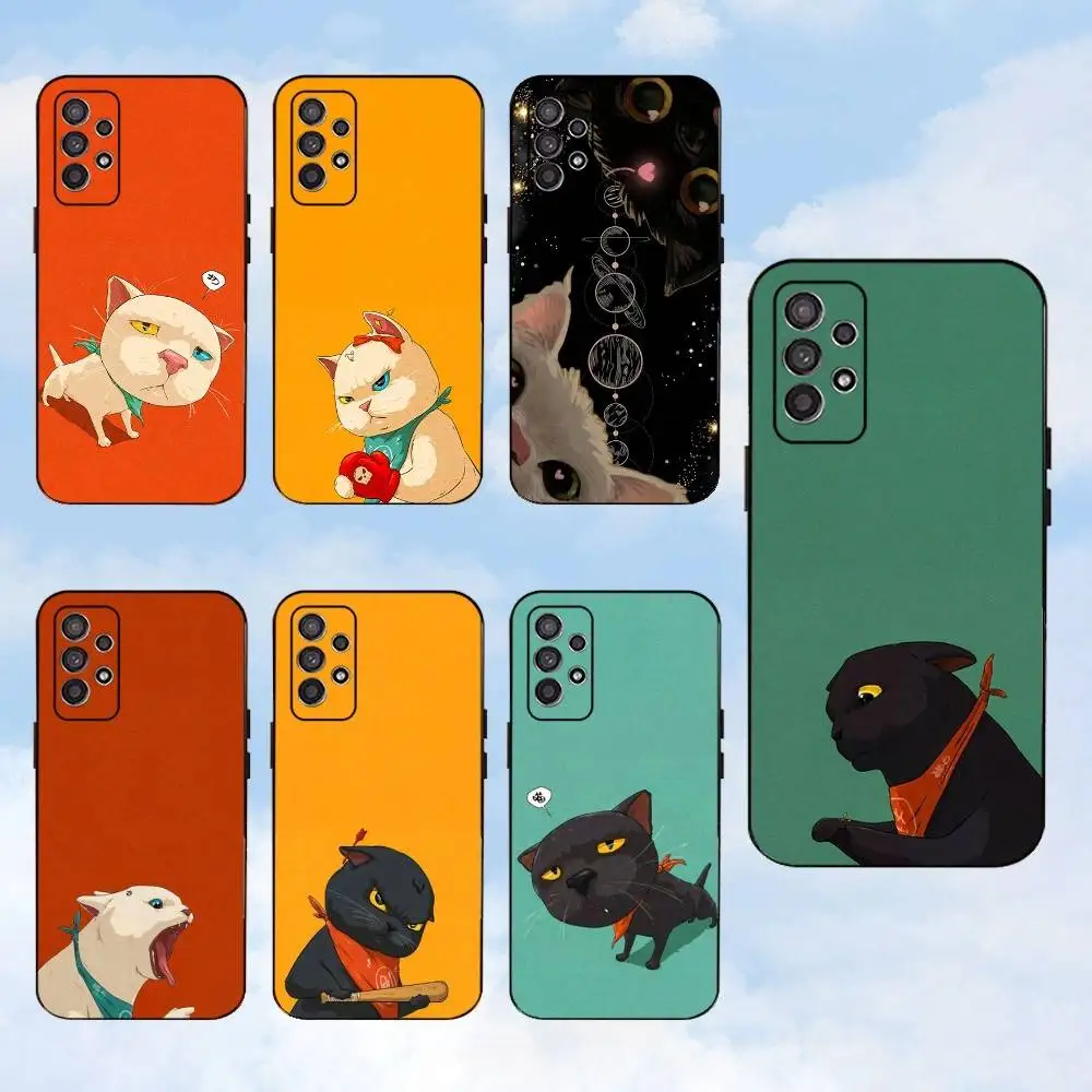 

Чехол для телефона в стиле кошек для Samsung S25, S24, S23, S22, S21, S20, S10, Ultra, Plus, Lite, FE, мягкий силиконовый черный чехол