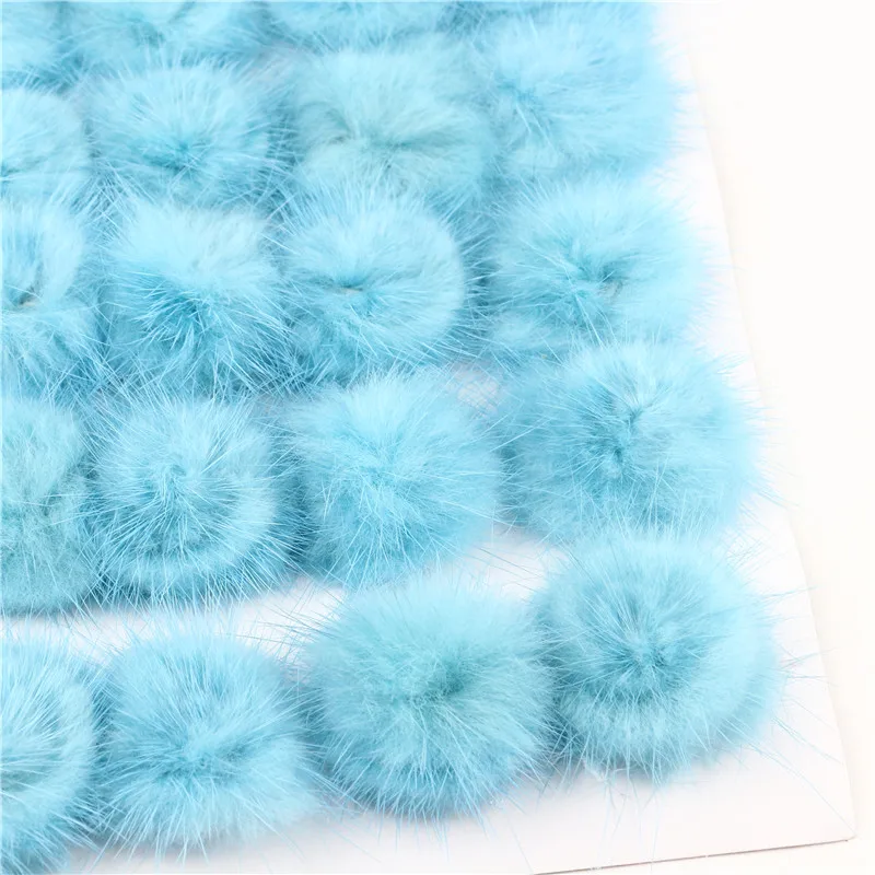 30mm DIY Pompon Real Mink Fur Pompom 30mm Comfortable Pompons Simple Pom Pom Decoration For Women Scarf Bag Clothing Skirt 10pcs