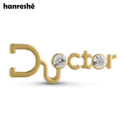 Hanreshe Stethoscope Doctor Crystal Brooch Pin Medical Creative Jewelry Lapel Corsage Badge Gifts for Nurse Medicine Student