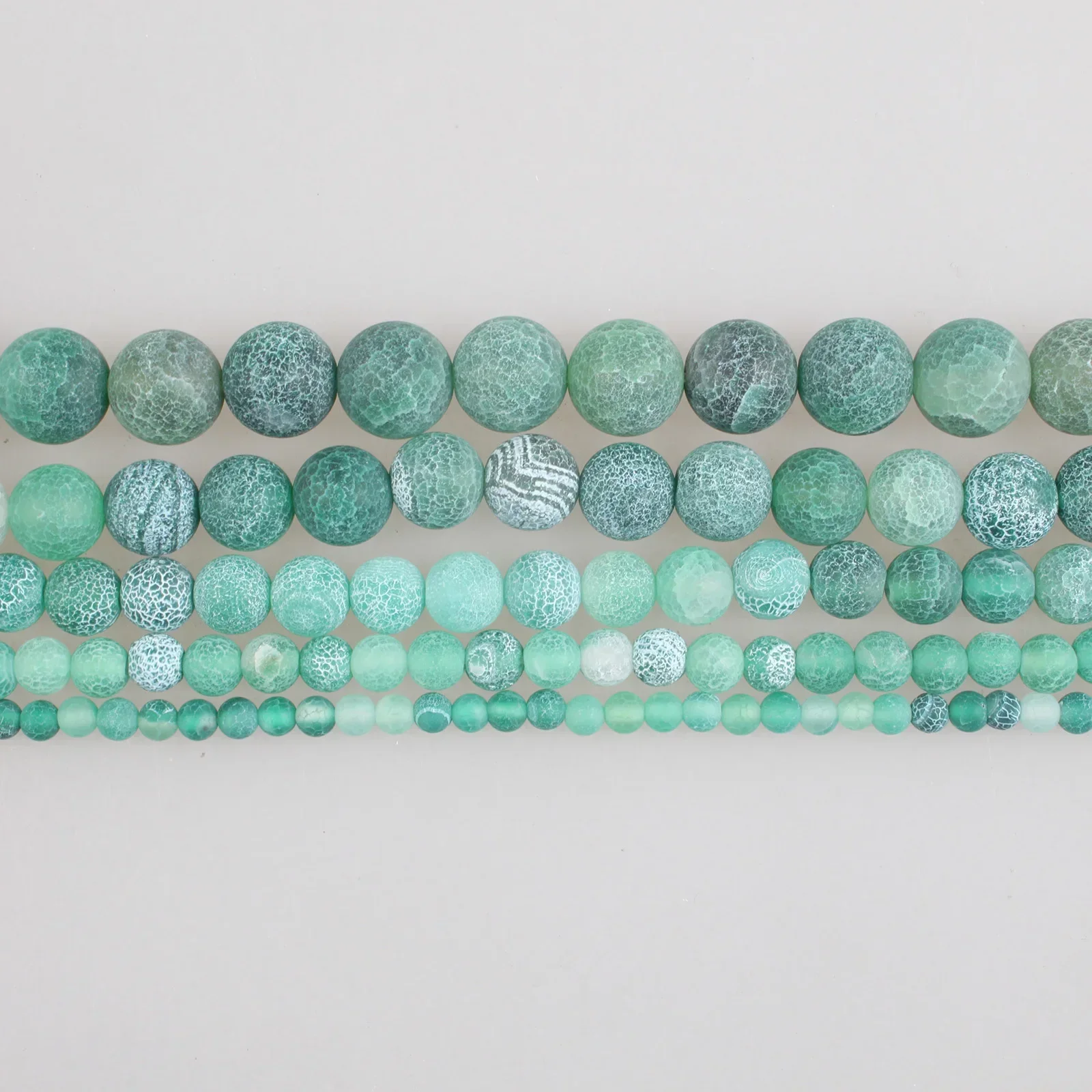 Natural Stone Beads Green Weathered Agate Snake Skin Stone Round Loose Beads 4 6 8 10 12mm For Bracelets Necklace Jewelry Making