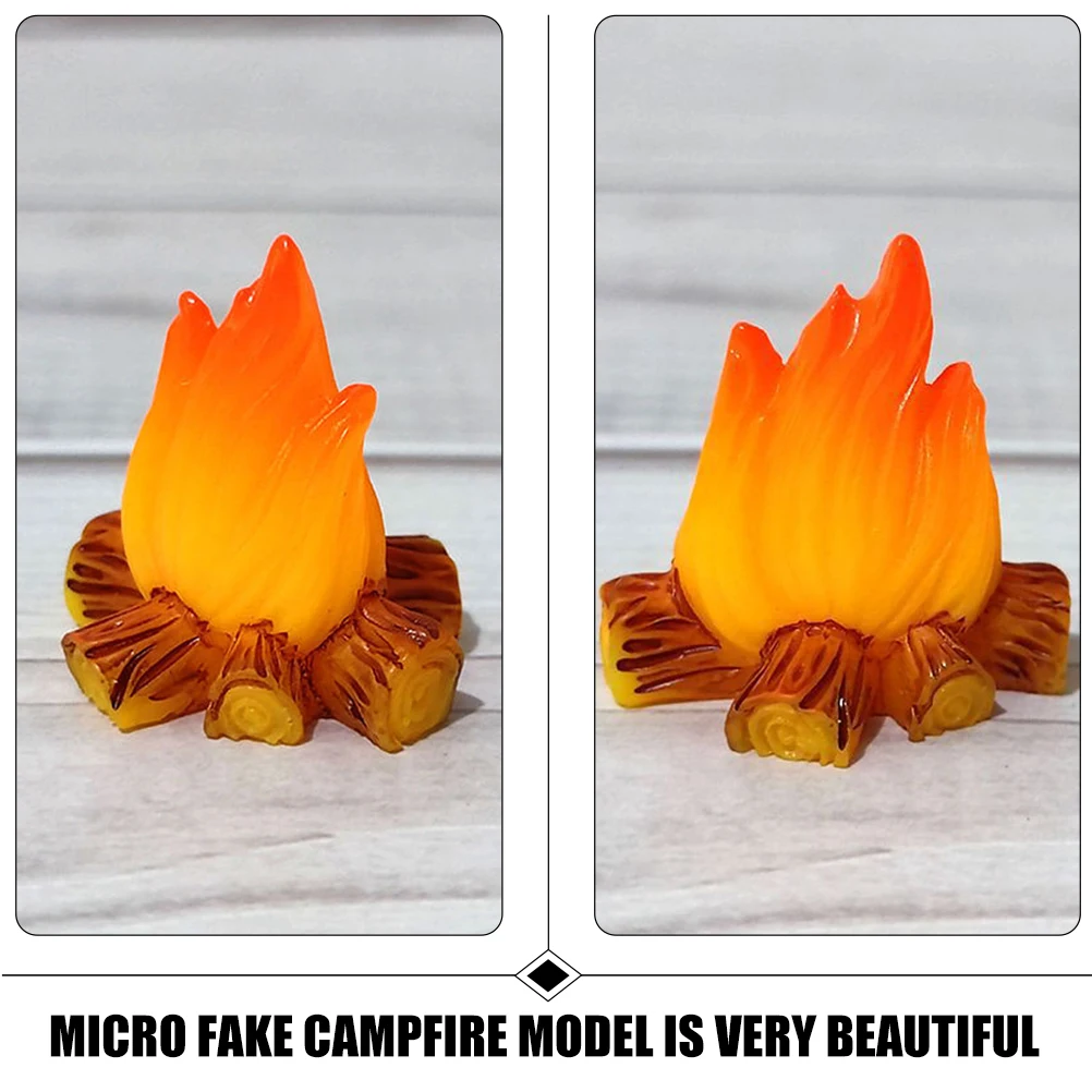 

Camping Fire Bonfire Ornaments Miniature Models Decor Campfire for Dollhouse Logs