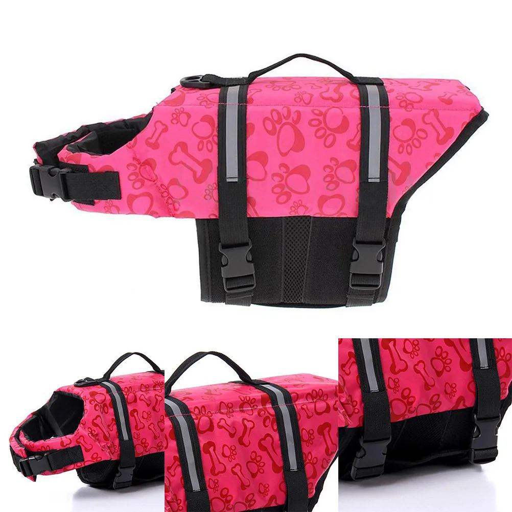 Preserver Adjustable Size S Pink Breathable Comfortable Handle Reflective Strap Quick Release Hook Pet Life Jacket