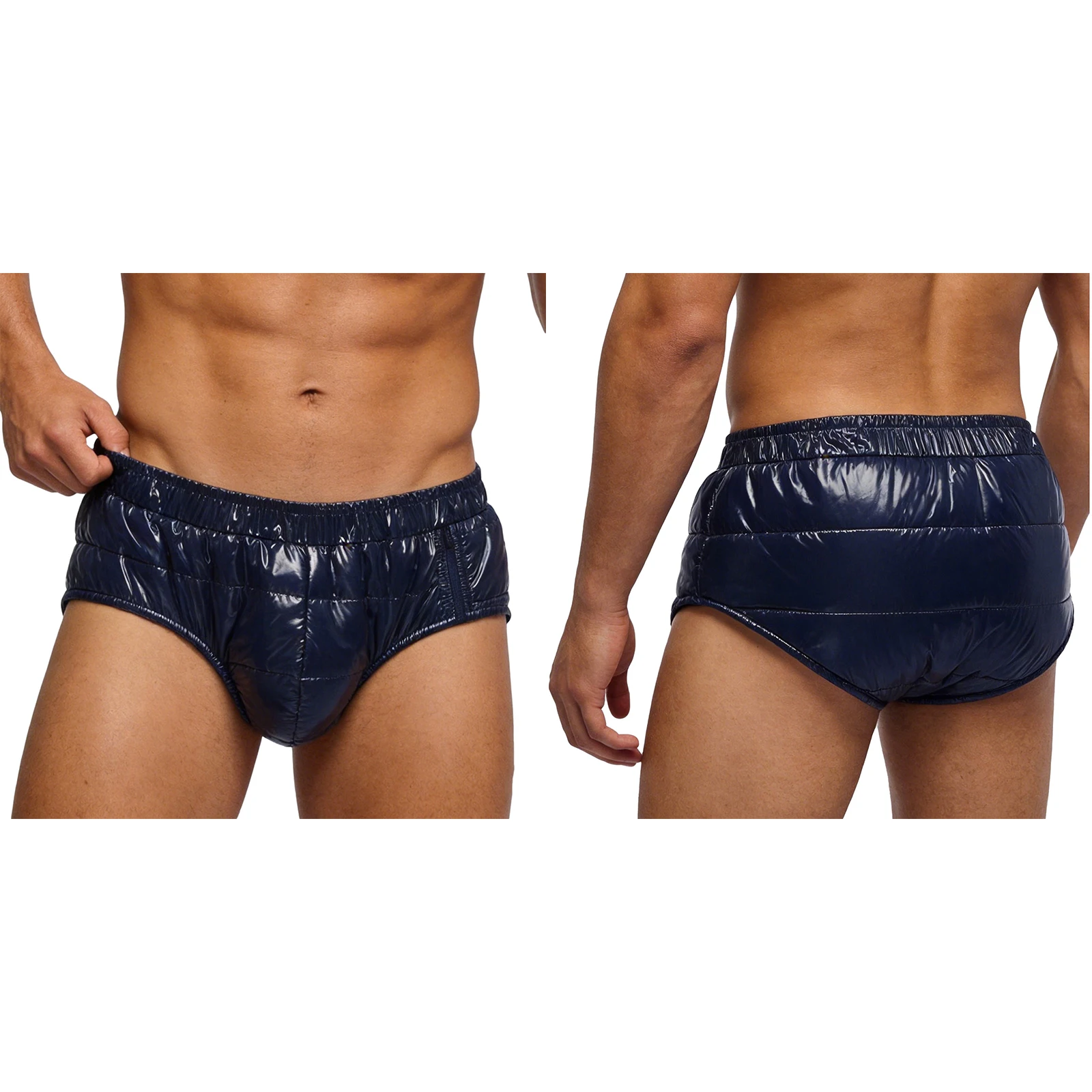 Men Quilted Puffer Padded Briefs Swimwear Elderly Alzheimer Bedridden Leak-proof Diaper Cover Special Needs Adaptive Clothing