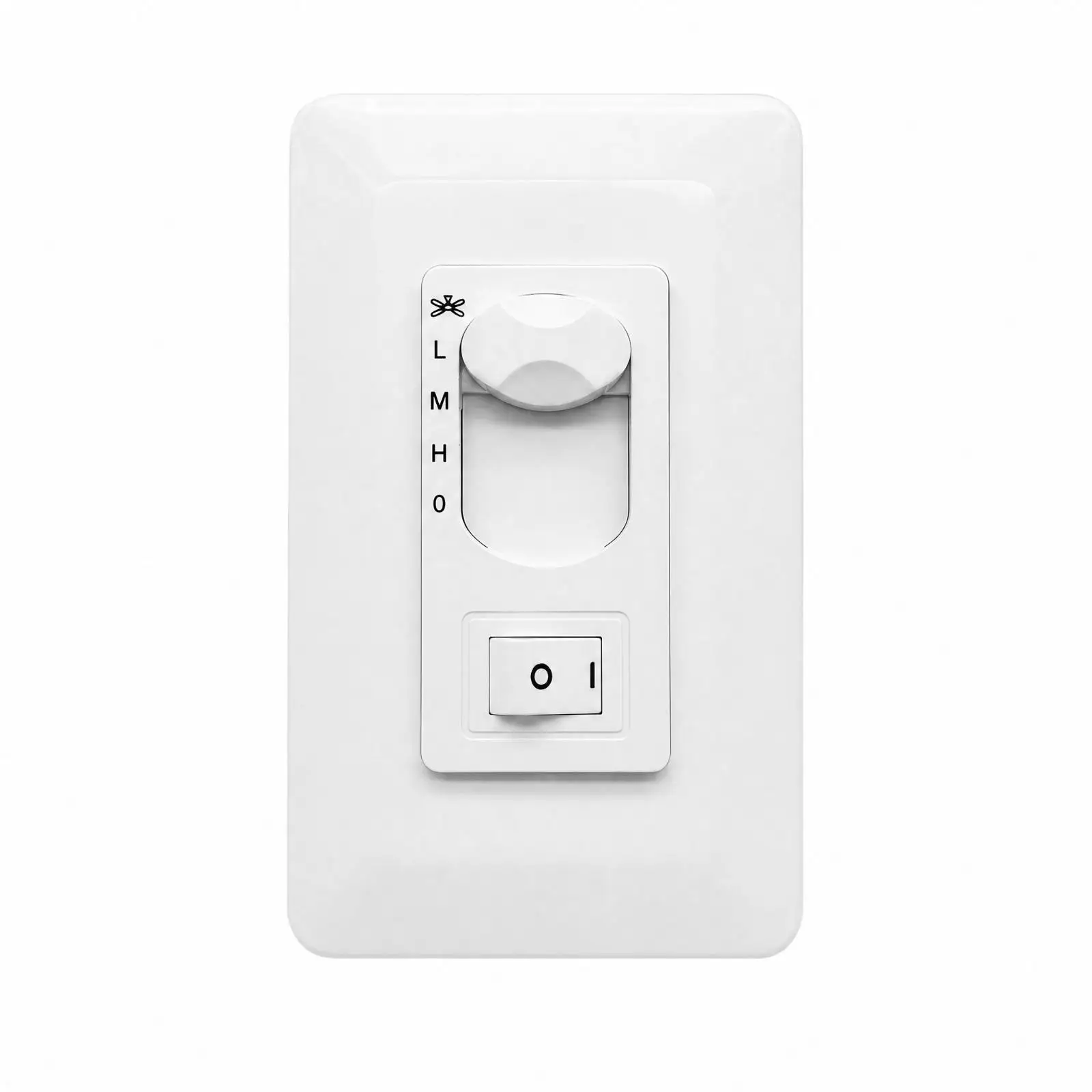 Wall Fan Speed Controller 3 Speed Rotary Switch White ABS Plate for Indoor Ceiling Fan with Light Replacement