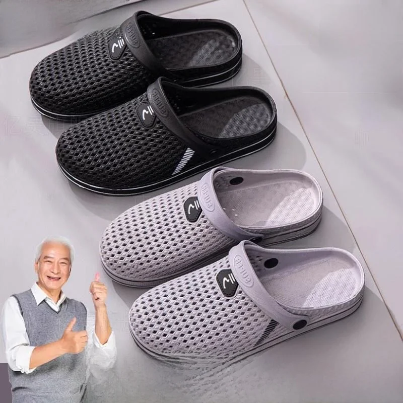 

Новые профессиональные мужские уличные тапочки с защитой от падений, для пожилых людей, с закрытым носком, от проколов и ударов, модель с отверстиями