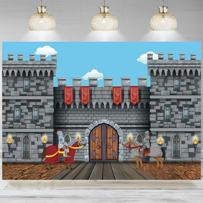 

Medieval Photographic Decoration Castle Backdrop Knight Castle Wall Background Keepers Kingdom Birthday Themed Party Banner