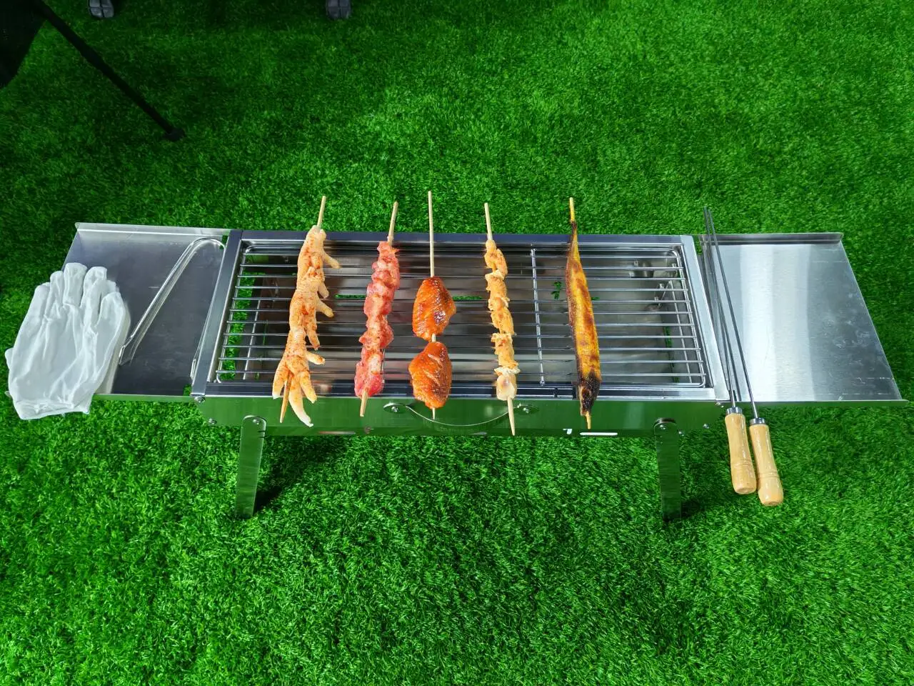 

Updated Portable Charcoal Grill for BBQ, Quick Folding Grill, Stainless Steel Foldable BBQ Grill for Outdoor Camping