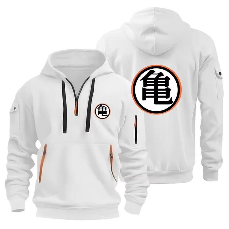 Dragon Ball Goku Cosplay Hoodie DBZ Half Zipper Casual Sweatshirt Comfortable Versatile Daily Wear Anime Fan Gear