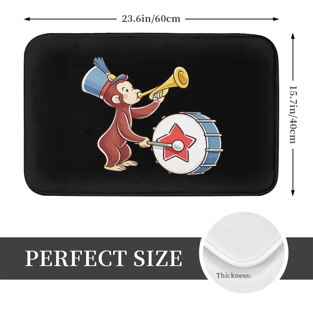 Curious George Doormat Kitchen Entrance Home Floor Mat Non-slip Carpet Rug for Living room Footpad Mats