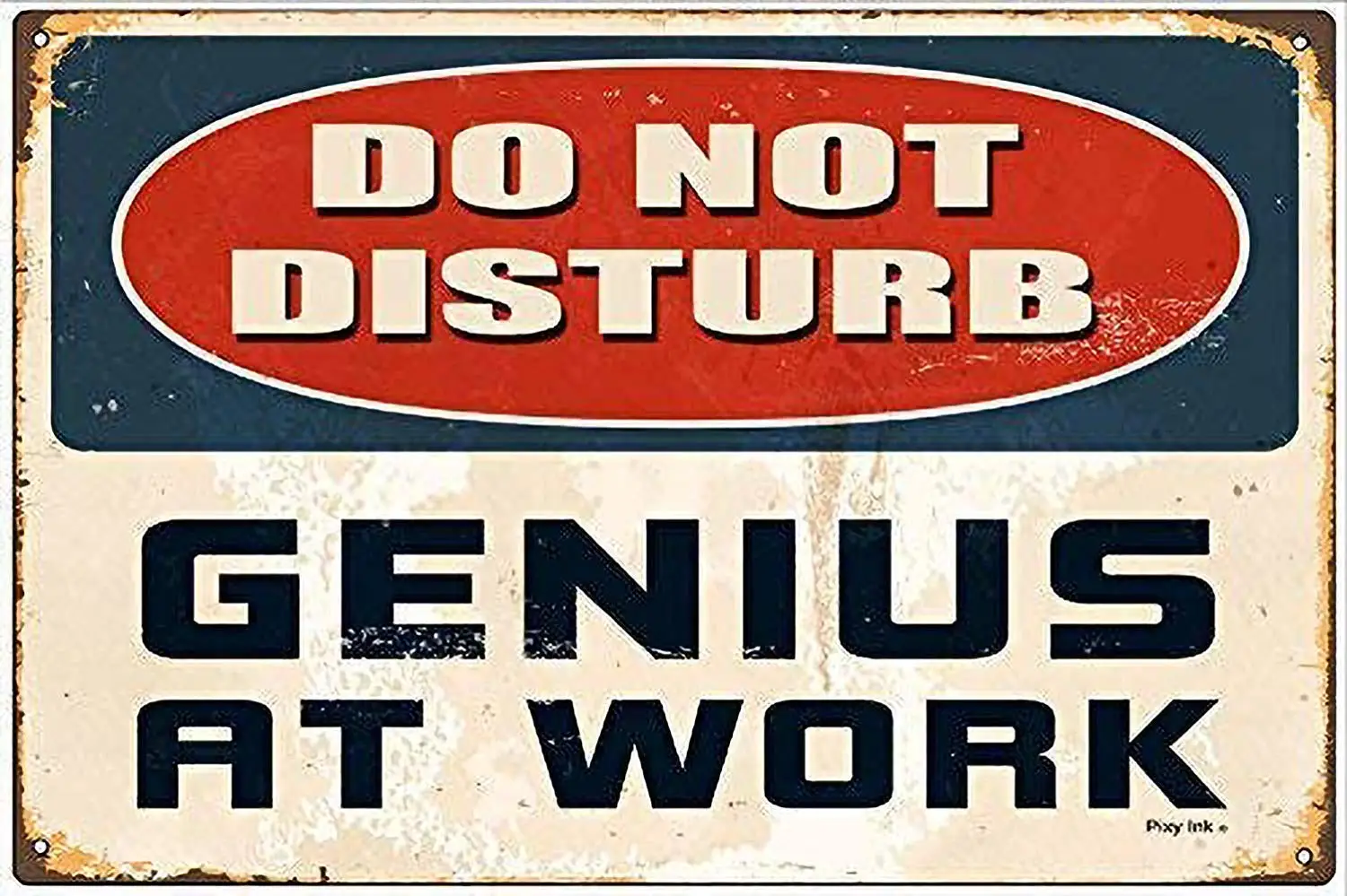 لا تزعج العبقرية في العمل خمر الرجعية معدن الألومنيوم القصدير تسجيل جدار اللوحة ملصق الحنين فن الديكور