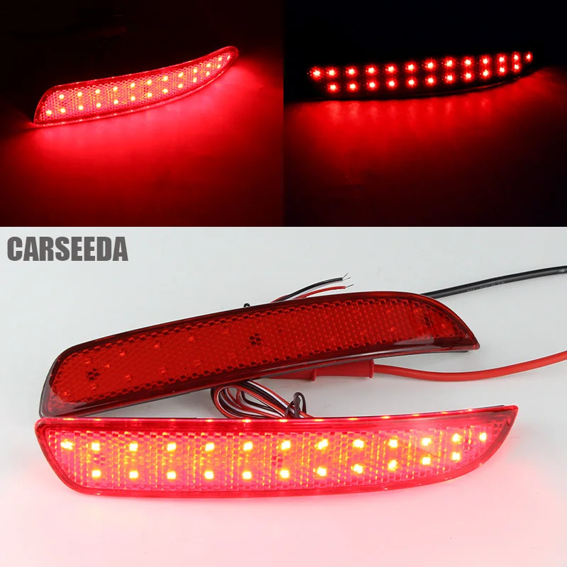 2Pcs Red/Black Car LED Rear Bumper Reflector Light For BMW E70 E71 X5 2007-2013 Rear Tail Warning Stop Signal Light Fog Lamp