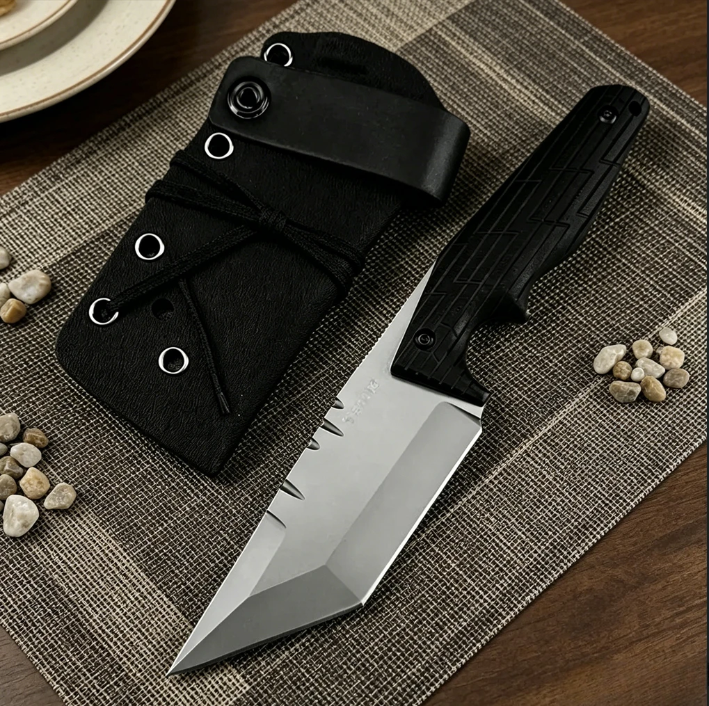 

7Cr13MoV Jungle Survival Straight Knife, Durable G10 Handle with Sheath, EDC Fixed Blade Knife for Outdoor Camping Hunting