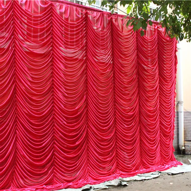 3X3M Ice Silk Elegant Colorful Wedding Backdrop Party Event Wave Curtain Drape Wedding Supplies Curtain for wedding Decorations