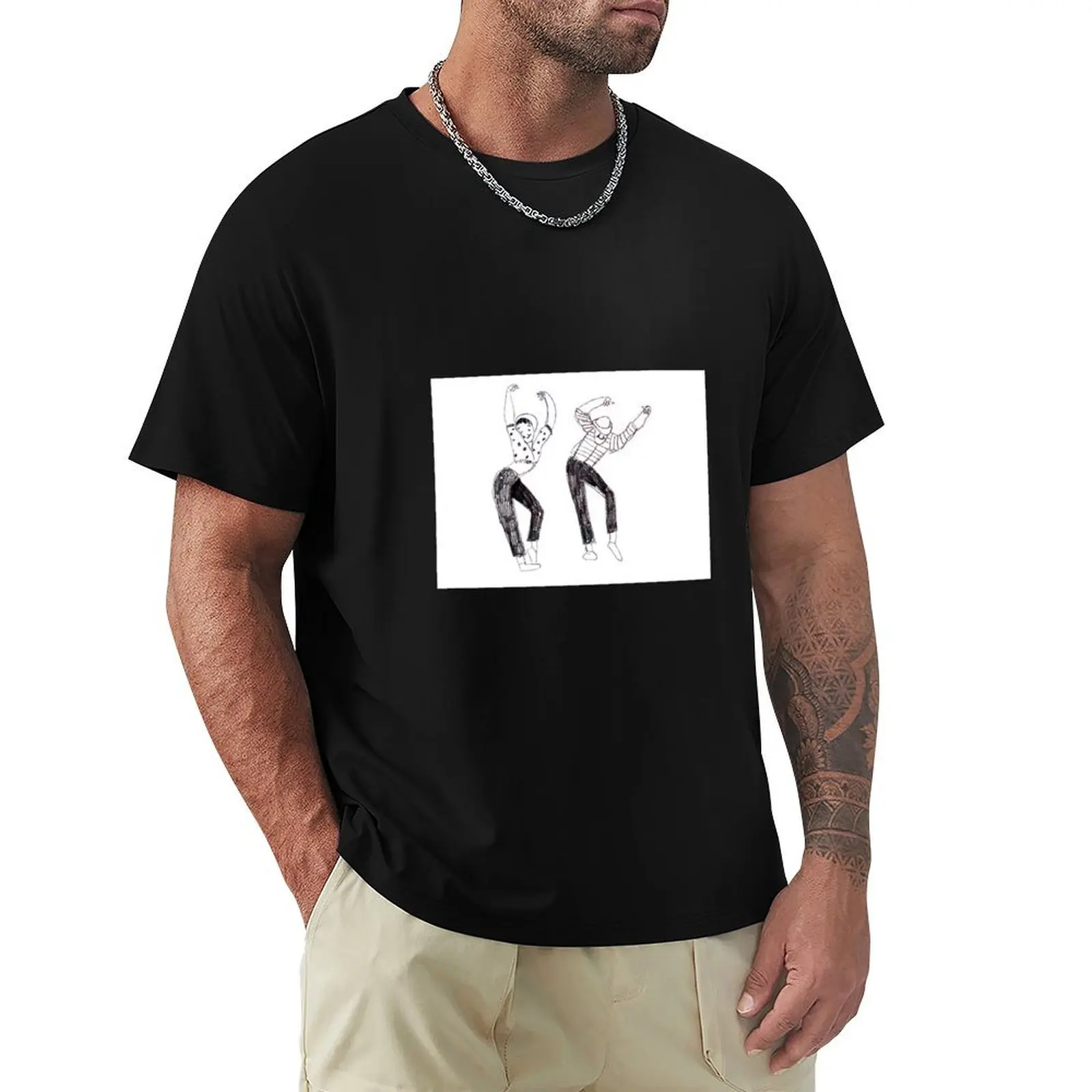 

Bob Fosse and Gwen Verdon in Damn Yankees dancing illustration T-Shirt Blouse korean fashion mens workout shirts