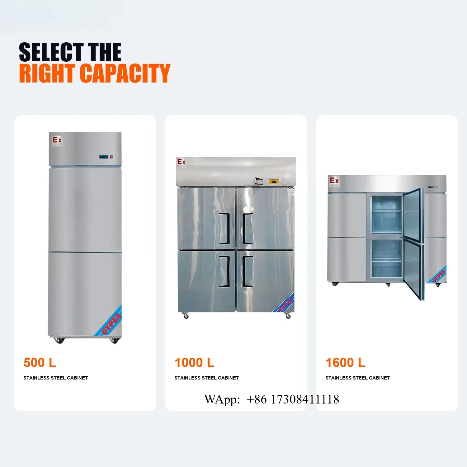 BL-BXG Explosion Proof Stainless Steel Refrigerator 500L to 1600L Upright Commercial Freezer for Petrochemical Laboratory