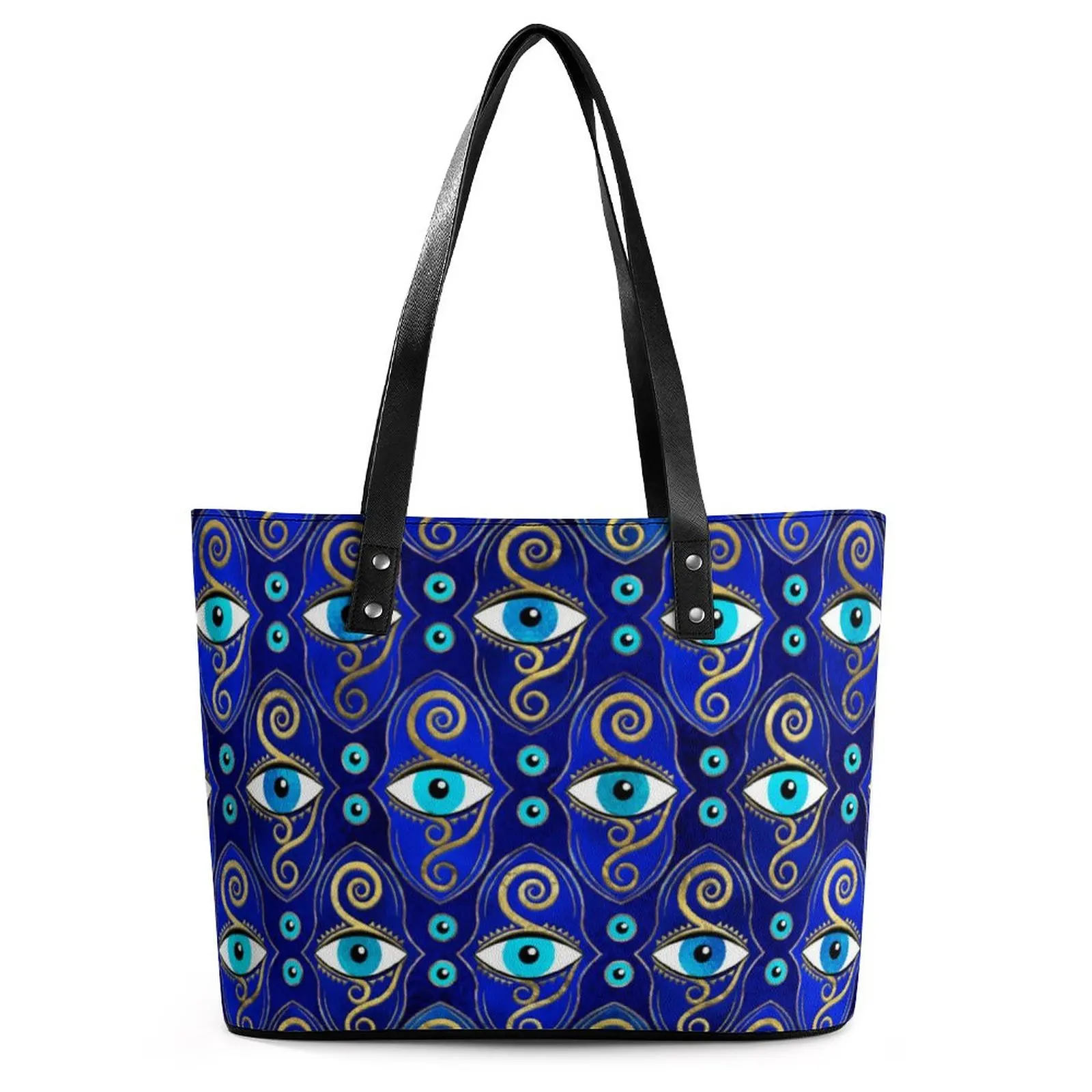 Blue Evil Eye Charm Handbags amuleto greco borsa a tracolla in pelle PU Lady Office Print Tote Bag Belt Cool Beach Bags