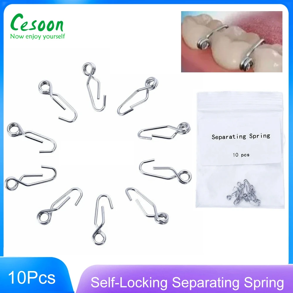 

Cesoon 10Pcs Dental Orthodontic Self-Locking Separating Spring Universal Teeth Torque Separator Dentistry Ortho Accessories