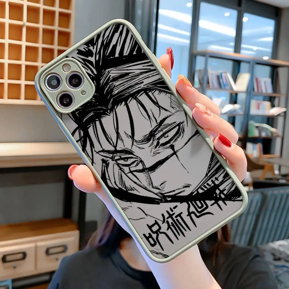 أنيمي Jujutsu Kaisen Choso ART جراب هاتف آيفون 16 15 14 11 12 13 برو ماكس X XS شفافة ماتي غطاء
