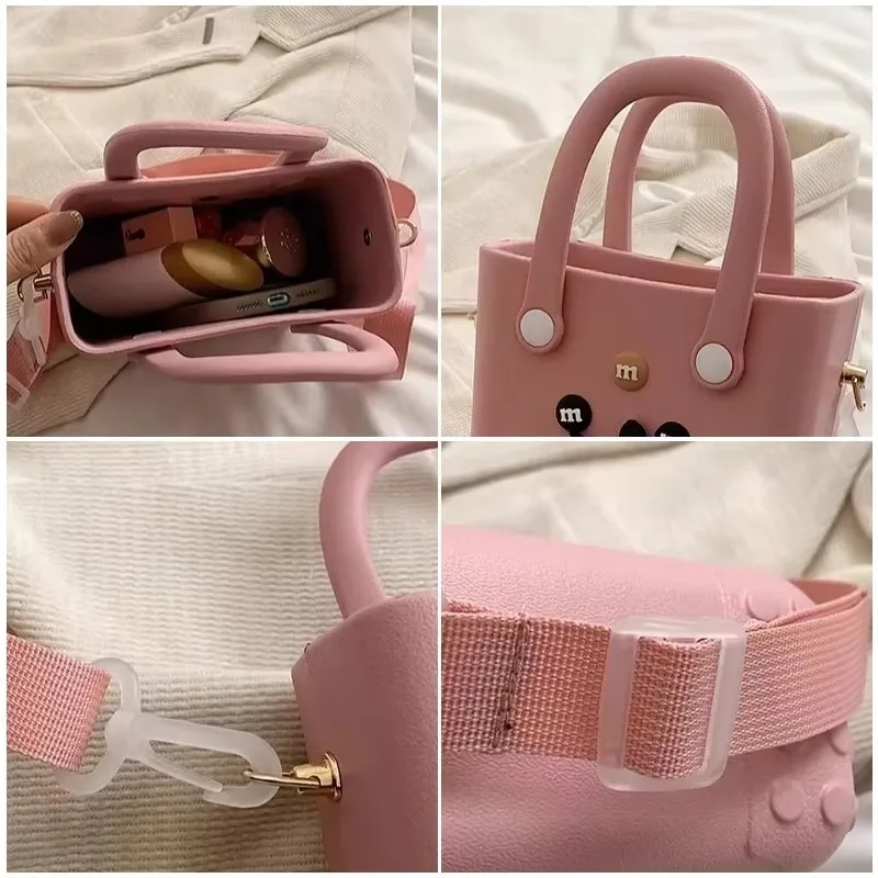 Strandtasche Picknick-Aufbewahrungskorb Sommer Damen Reisehandtaschen Mode Einkaufstasche Gummi EVA Wasserdichte Strandtasche Geldbörse – Detail 5