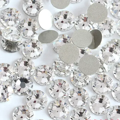 Cristal blanc clair à dos plat strass en verre Non correcteurs pour les décorations Nail Art SS3-SS40 cristal à dos plat strass