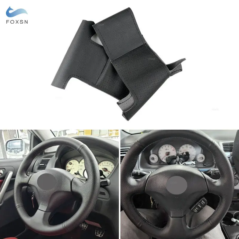 

Black Perforated Leather Steering Wheel Cover Trim Interior Accessories For Honda Civic Insight S2000 2000-2005 For Acura RSX