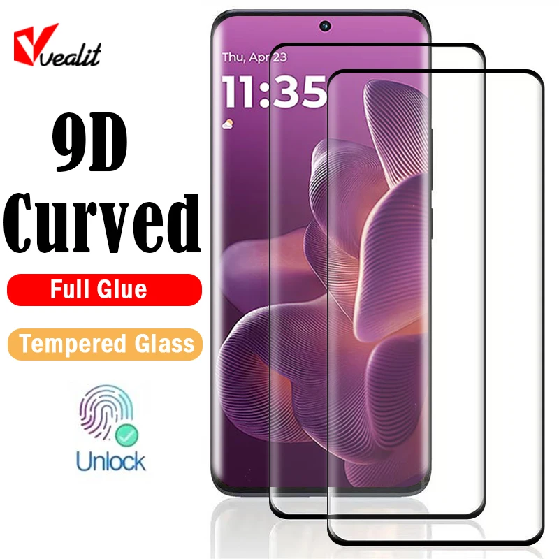 

1-2pcs 9D Curved Full Glue Tempered Glass for Motorola Edge 60 Pro 60s 50 Fusion 40 Neo X40 X50 Ultra Edge+ Screen Protector
