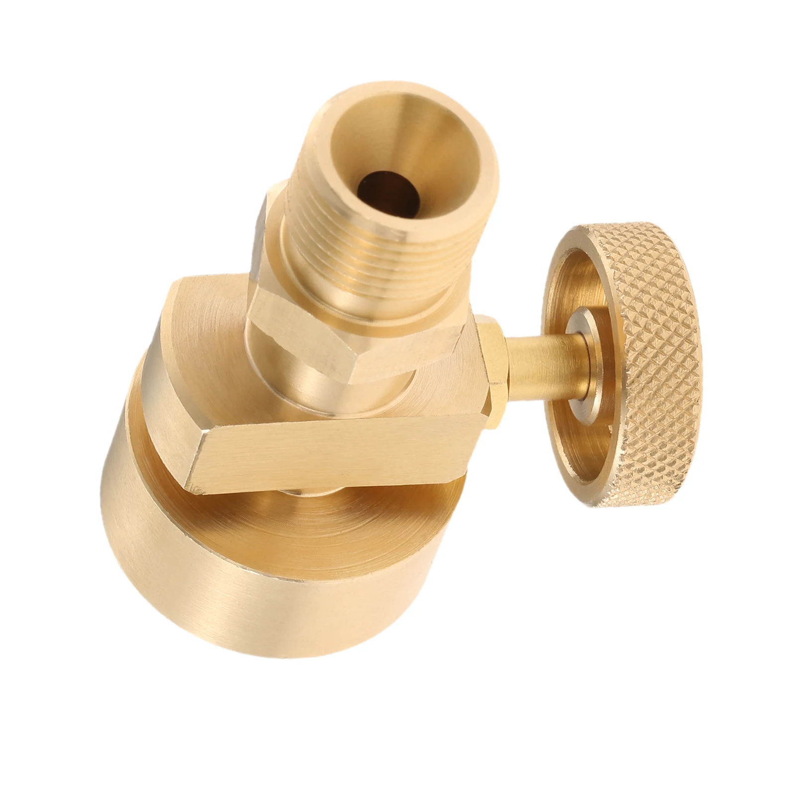

1Pc Brass 1LB Mapp Propane Adapter with Shut-off Valve CGA600 Female to CGA-200 MC Acetylene Regulator Thread Male Valve Kit