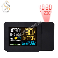 Clock Time Projector Digital Weather Station Temperature Hygrometer Weather Forecast Barometer Wireless Sensor