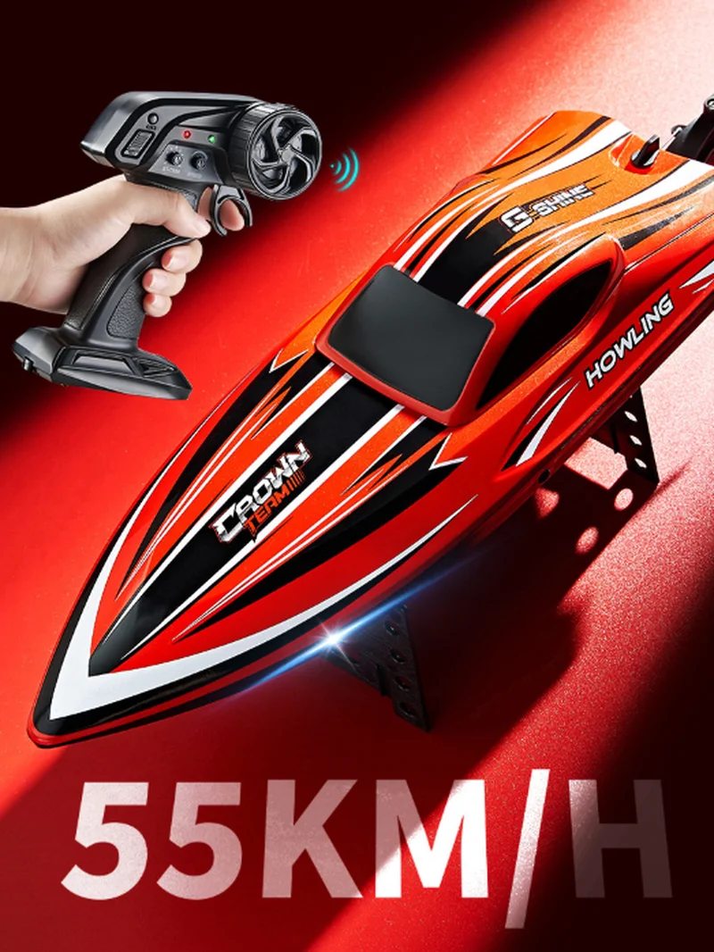 Barco RC de alta velocidad sin escobillas Hj818 818pro, Control remoto, 2,4G, 35-55 km/H, juguete acuático de alta potencia para mayores de 14 años