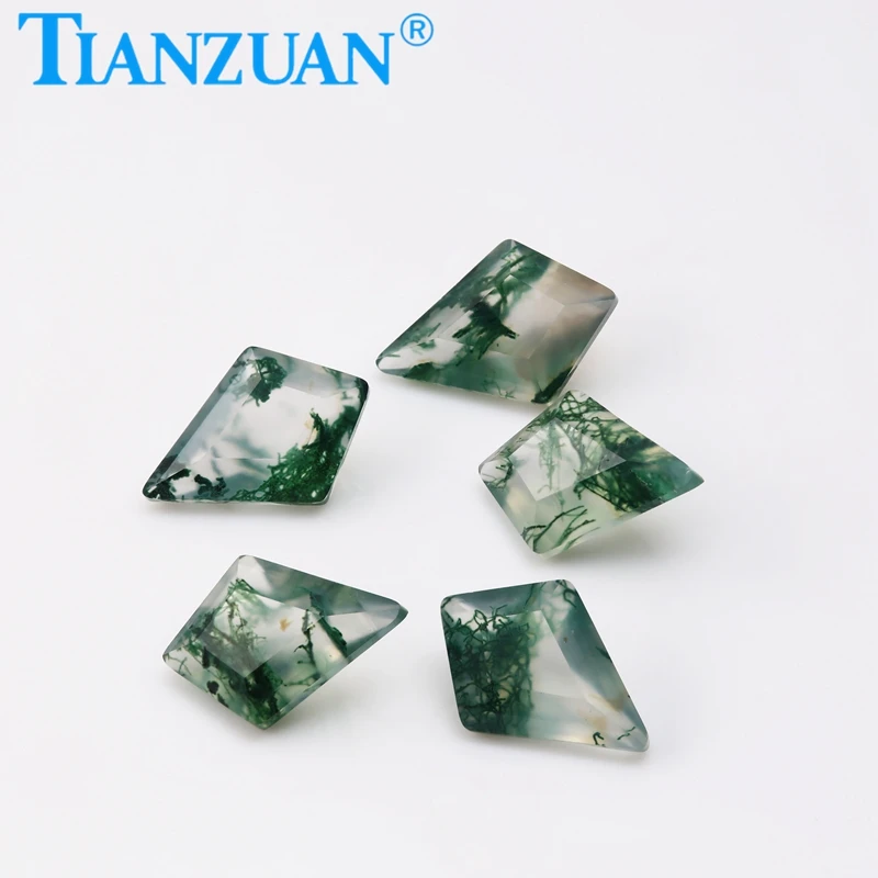 

Seaweed Green Agate Natural Agate Stones 6x8mm Kite Shape Agate Beads Loose Gem Stone for Jewelry Making