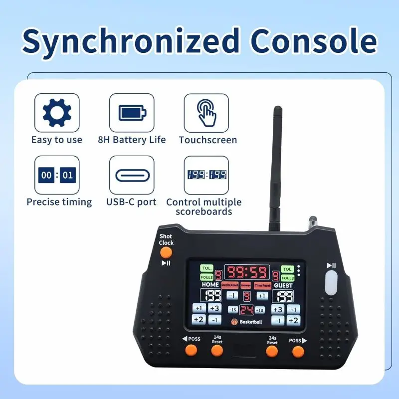 Portable Wireless Remote Console Control LED Digital Scoreboard, Electronic Scoring Display for Basketball Games view 4