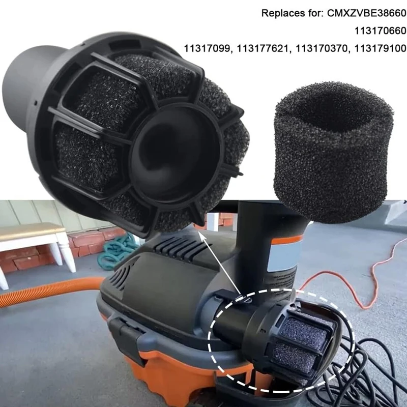 8 szt. pianki dyfuzorowej tłumika do odkurzaczy na mokro/sucho z portem dmuchania 2-1/2 cala, do CRAFTSMAN CMXZVBE38660-N29R