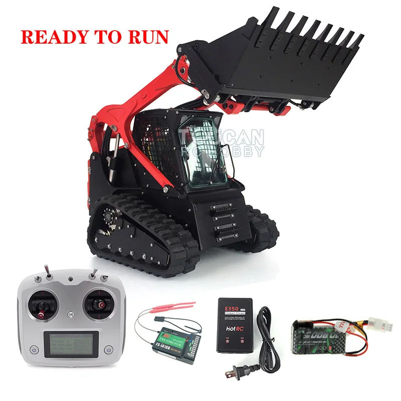 US Stock LESU RTR 1/14 RC Hydraulic AoueLT5 Skid-Steer Loader Metal Model Lights Radio Control Battery Charger Construction Toy