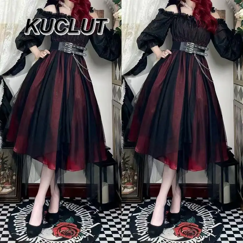 

Punk Gothic Girl Op Irregular Lolita Dresses Elegant Vintage Spring and Autumn Long Sleeve Dress for Lady 2025 New Fashion
