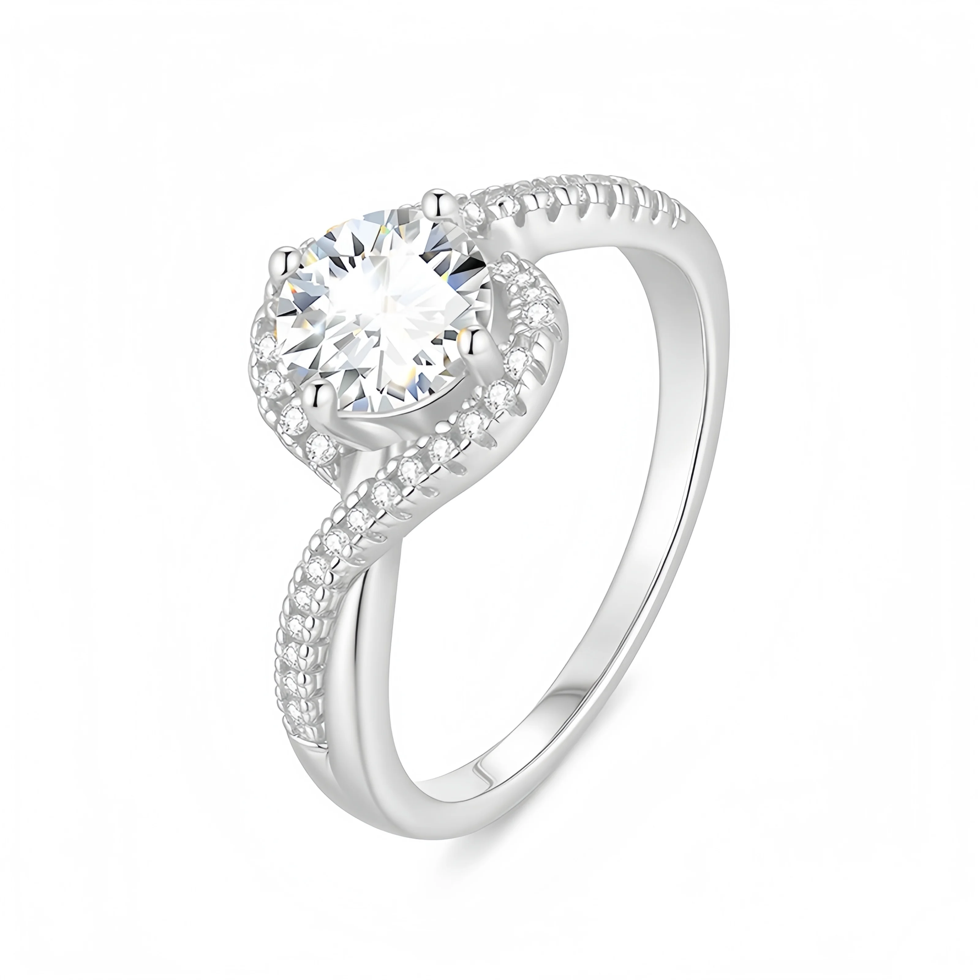 Veeie Veein العلامة التجارية الفاخرة مصمم موضة S925 فضة خاتم مويسانيتي GRA 1-قيراط خاتم الاتجاه خاتم #2