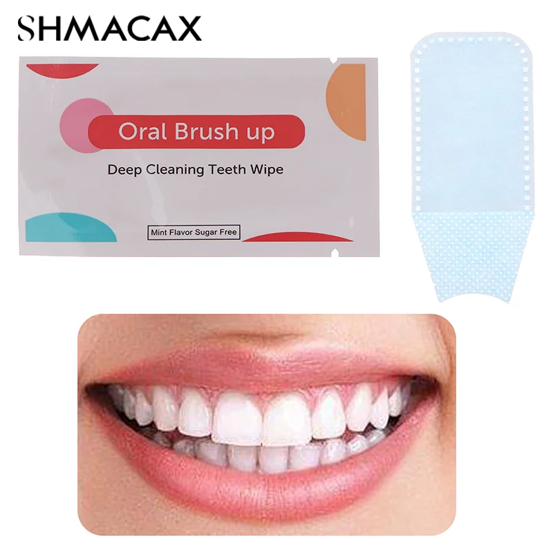 10Pcs Disposable Teeth Deep Cleaning Wipes Brush Up Mint Flavor Oral Hygiene Care Tools Residue Stains Remove Wipe