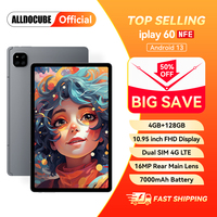 ALLDOCUBE iPlay 60 10.95 Inch FHD Tablet 16MP Android 13 Netflix L1 4GB+8GB RAM 128GB ROM Dual SIM Card 4G LTE 7000mAh Battery