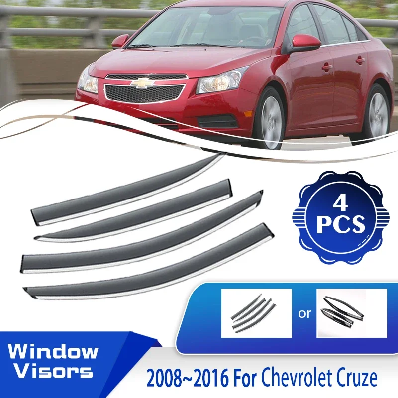 For Chevrolet Cruze Holden Astra Sedan J300 2009~2016 Car Window Sun Visor Deflector Shelter Weathershields Set Auto Accessories