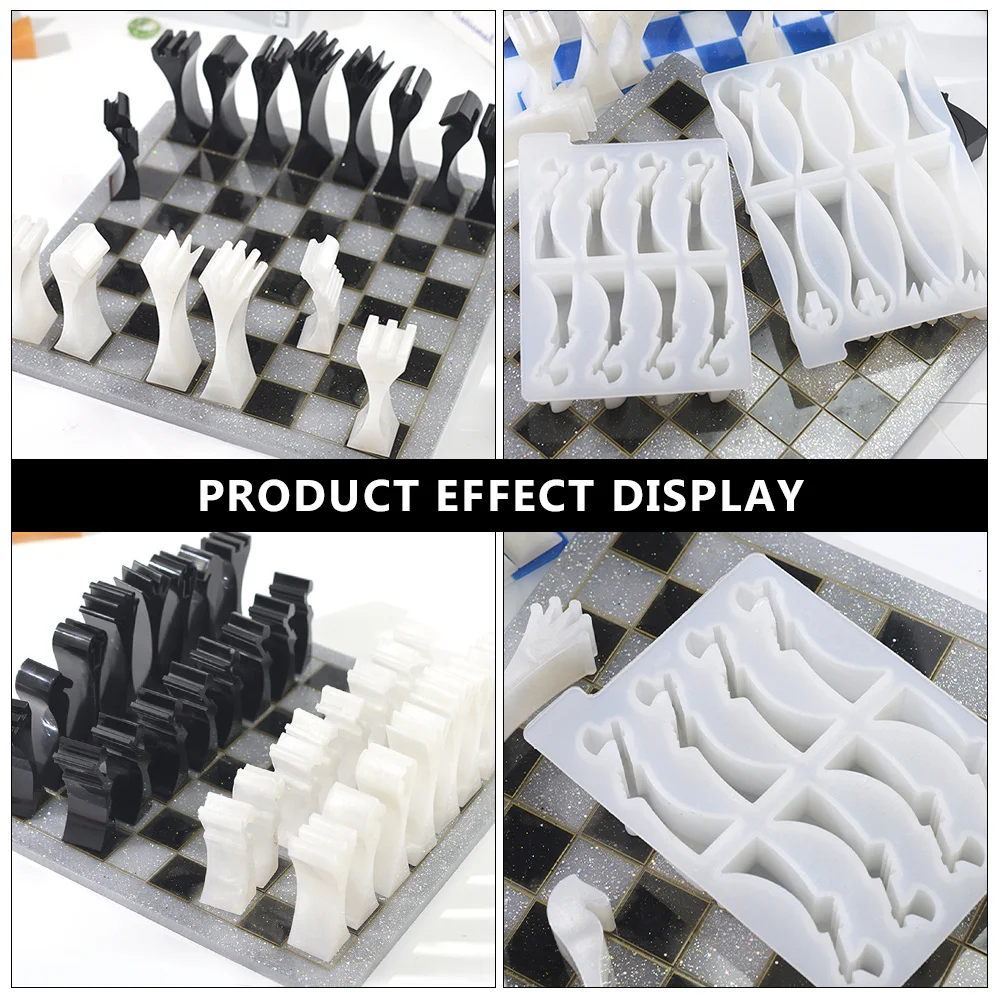 2 قطعة قطع الشطرنج قوالب قالب من السيليكون Diy بها بنفسك الراتنج الشطرنج صنع صينية الايبوكسي الحرفية قوالب صنع المجوهرات #5