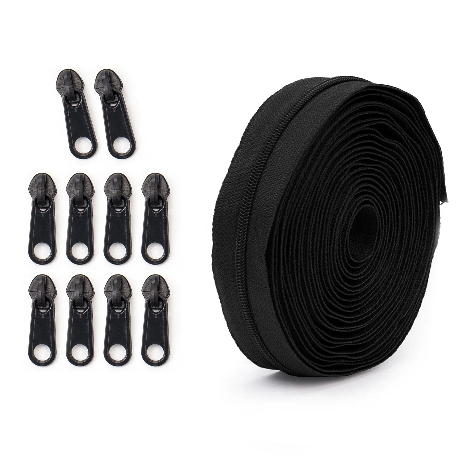 1 groep = 4,5 m rits + 10 plastic ritskoppen, 20 kleuren optioneel, thuis naaien DIY vervangende rits