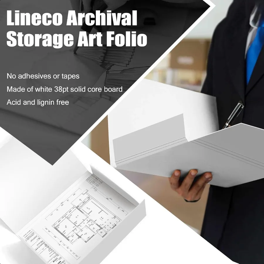 Lineco Archival Storage Art Folio for Preserving 11x14 Inch Artwork Photographs Prints Letters or Documents AcidFree Folder wit