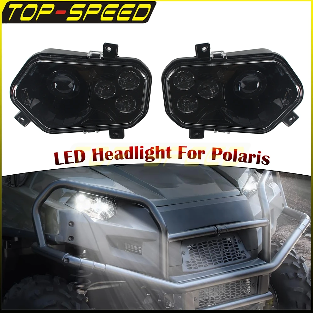 ATV LED Headlight High Low Beam Angel Eye Head Lights For Polaris Sportsman 400 450 500 550 570 800 850 1000 Scrambler 850 1000