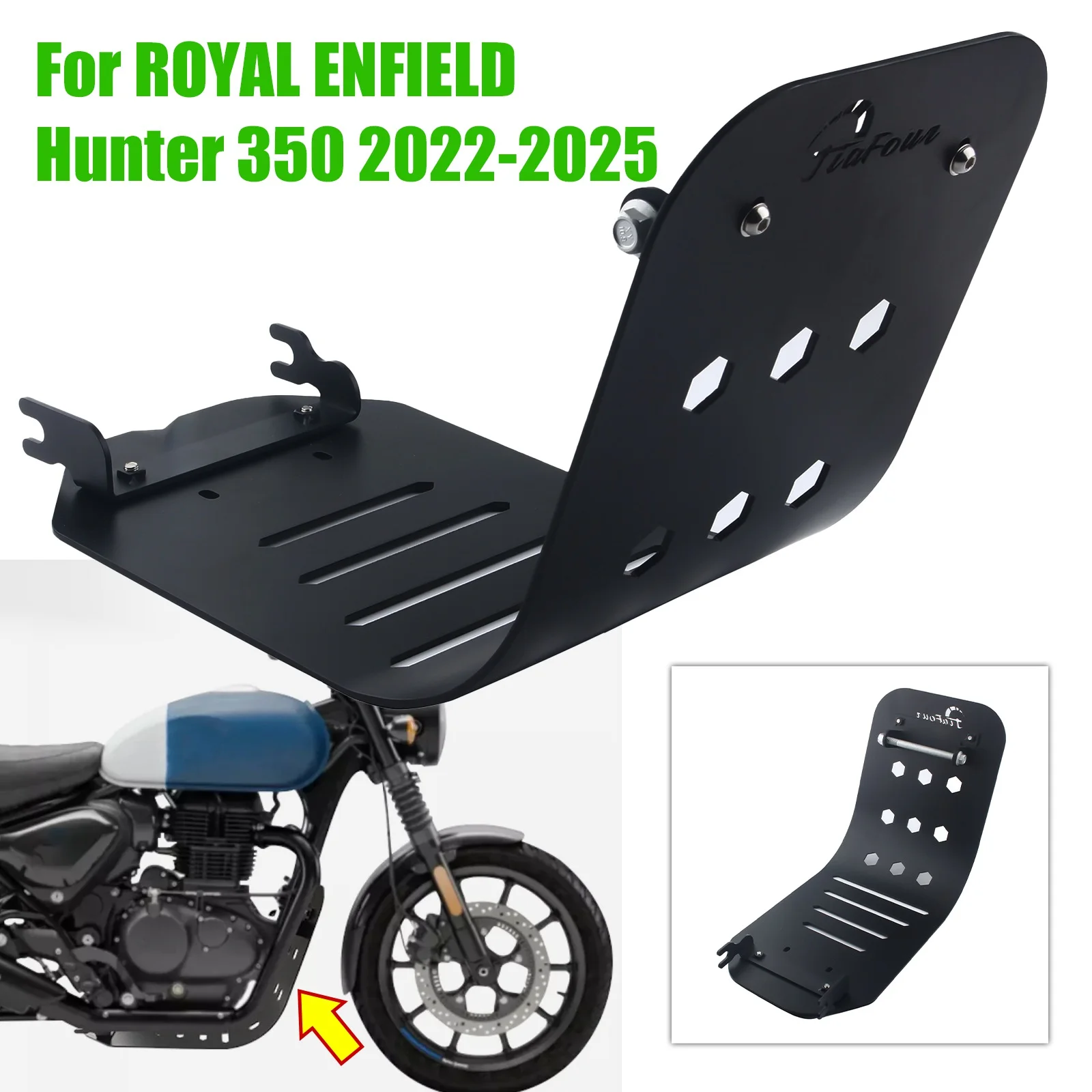

ENGINE GUARD SKID PLATE Fit For ROYAL ENFIELD Hunter 350 2022-2025 Matte Black