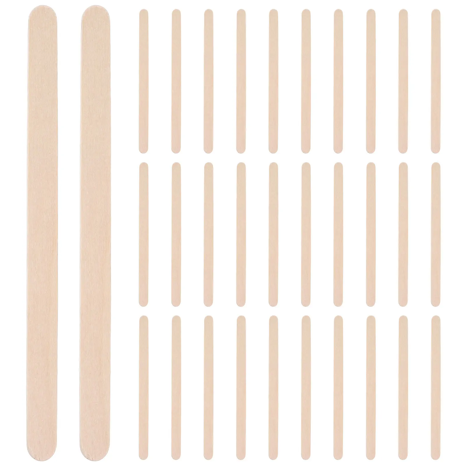 

250pcs Natural Birch Wooden Craft Ice Cream Popsicle Sticks Reusable Durable Mixing Waxing Sticks Diy Crafts Coffee Stirrers