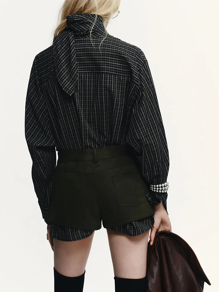 ผ้าพันคอไหมพรมลายสก็อตแฟชั่นใหม่สำหรับฤดูหนาว  เสื้อผ้าผู้หญิงอเนกประสงค์ คุณภาพดี ประจำฤดูใบไม้ร่วง-ฤดูหนาว ปี 2025