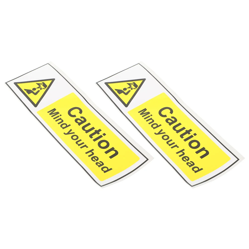 2 Pcs Signage Warning Label Wall Sticker Decor Watch Your Head Low Ceiling Signs Decal Self Adhesive Stickers